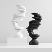 Prix de gros Design moderne Décoration de la maison Visage abstrait Art Statues Intérieur Salon Ornements en résine