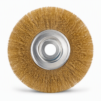 Brosse industrielle en fil de laiton ondulé de 4, 5, 6, 8 pouces pour meuleuse d'établi, polissage, ébavurage, nettoyage de la rouille OEM FUYI