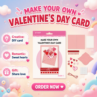 Kit de fabrication de cartes de vœux pour la Saint-Valentin, jouet artisanal pour enfants avec enveloppe en forme de cœur, ensemble d'art DIY pour enfants pour un cadeau de la Saint-Valentin