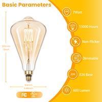 Ampoule LED décorative en verre AC110V-240V E26 E27 4W 7W 8W pour la décoration intérieure, livraison rapide, faible MOQ, populaire