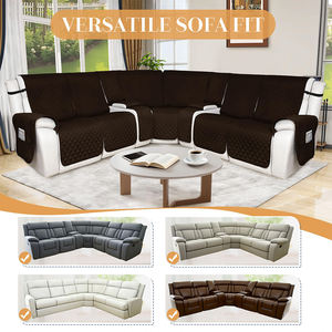 Su Geçirmez Kumaş Koyu Kahverengi 5 Kişilik Kanepe Örtüsü Aile Odası Polyester Kanepe Örtüsü Fabrikadan Direkt - Product Image 4