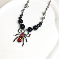 Colliers pendentifs araignée en rubis pour femmes, bijoux de mode, accessoires unisexes