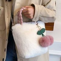Sac fourre-tout réutilisable en similicuir blanc et rose avec motif cerise, sac à bandoulière pour femme