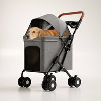 Poussette pour grand chien, capacité 40 kg, robuste, pliable, 4 roues en EVA, acier carbone, poussette pour animaux de compagnie personnalisée OEM