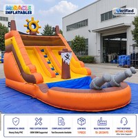 Toboggan gonflable pirate pour enfants, combo bateau pirate en PVC avec piscine pour fête d'anniversaire