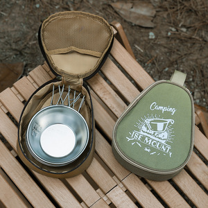 Sac de rangement imperméable en tissu Oxford de grande capacité, table de camping moderne en acier inoxydable, kit de vaisselle, bol à neige - Product Image 1