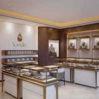 Solution de conception et d'aménagement intérieur pour magasin de bijoux Sundo, avec vitrine personnalisée pour boutique de marque de détail