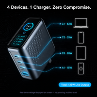 Chargeur GaN Premium 148W, avec affichage numérique 4-en-1 PD3.1, certifié CE FCC RoHS, logo personnalisé accepté