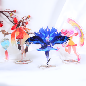 Présentoir de figurines d'anime imprimées sur mesure arc-en-ciel en acrylique transparent holographique avec logo personnalisé Artisanat en plastique - Product Image 3
