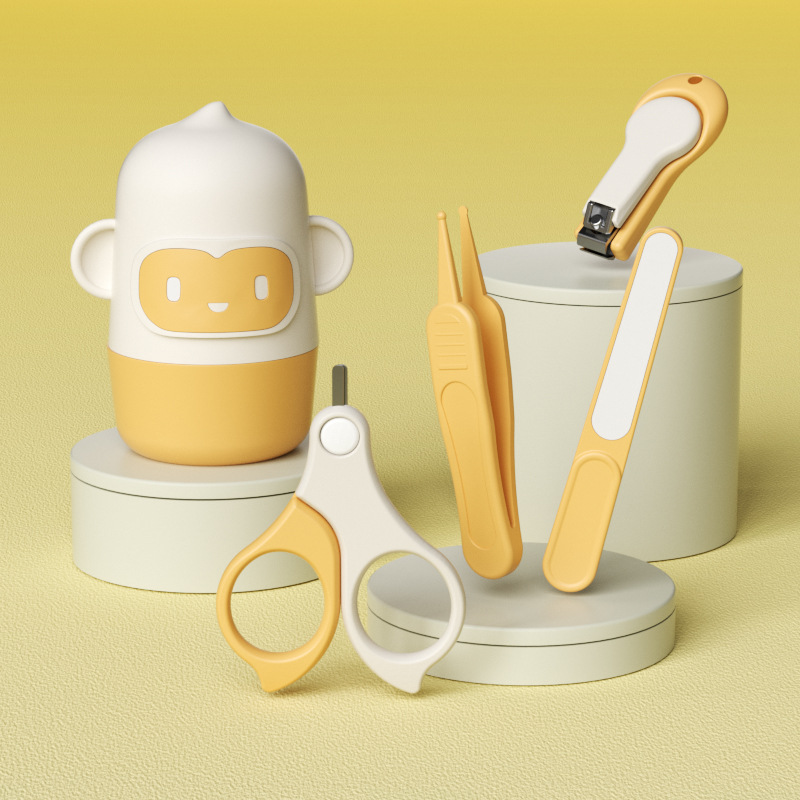 Singe de dessin animé jaune (ensemble de 4 pièces)