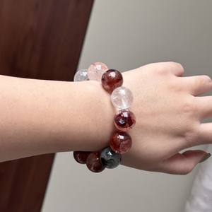 Bracelet en cristal Feng Shui naturel en gros, motif rose qui devient une poésie, pour hommes et femmes - Product Image 3