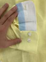 Kemeja Kasual Linen untuk Pria 100% Linen 150 GSM Lengan Panjang Potongan Santai Bernapas Sejuk untuk Pakaian Musim Panas Grosir OEM Logo Kustom