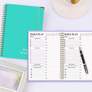 Custom 2025 <b>A5</b> Black Spiral Weekly Wellness Goal <b>Diary</b> Journal Planner Notebook With Gift Box Set - Product Image 2