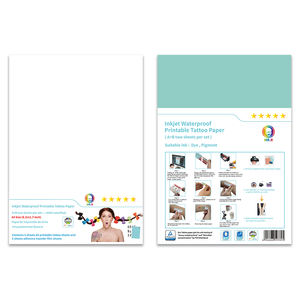 Papier de transfert d'eau imprimable au laser à jet d'encre M R.R pour tatouage corporel temporaire A4 avec 5 ensembles par paquet (A + B par ensemble) - Product Image 2