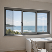 JUNYAO Doppelverglastes Horizontales Schiebefenster aus Aluminiumlegierung PA66 mit Thermischer Trennung, Schalldicht, Energieeffizient, Premium NFRC AS2047