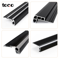 Profilé d'escalier en aluminium SDW070LED, lumière antidérapante, cache de marche avec insert en caoutchouc, barre lumineuse rétroéclairée, nez de marche