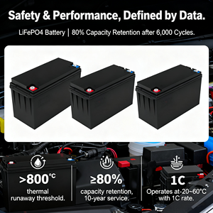 Batterie rechargeable à décharge profonde 12,8 V 100 Ah avec 6000 cycles pour systèmes solaires, bateaux marins, véhicules SHCB-LFP12806-01 12,8 V 100 A - Product Image 3