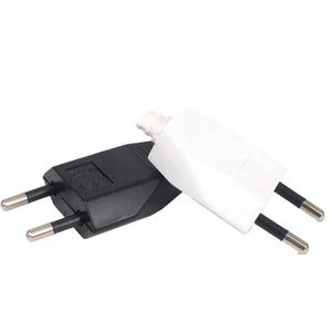 ปลั๊กไฟแบบยุโรปแบบถอดสายได้ 250V 2.5A CE 2 ขา ปลั๊กตัวผู้แบบไร้สายสำหรับสายไฟ DIY - Product Image 1