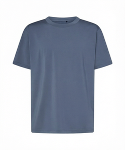 T-shirt Henley à manches courtes bleu clair pour homme DRIOV, coupe ajustée, respirant, séchage rapide, écologique, anti-rides, tissé 100% coton - Product Image 1