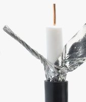 Câble coaxial RG58 50 ohms pour utilisation CATV/satellite, conducteur en cuivre nu, isolation en PVC, application de construction