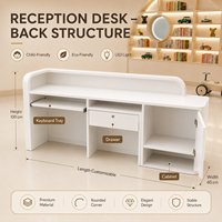 Comptoir de réception moderne pour bibliothèque d'enfants, avec logo LED personnalisé, idéal pour maternelle, bureau, immeuble, centre commercial