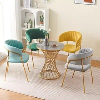 Ensemble de chaises de salle à manger en velours de style moderne pour salons, chambres, hôtels, restaurants et usage commercial