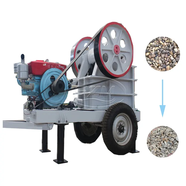 Stone Crusher Jaw Crusher Crusher Mesin Diesel Mobile Jaw Crusher untuk Utama Granit 2-6T T/H 200*300 10-40 1.2T 180-