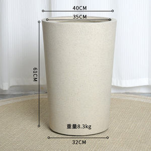 Eenvoudige groene internationale luxe hoogwaardige magnesiumklei bloempot, hoog, groot, minimalistisch, modern, groene plant, binnenplaats - Product Image 6