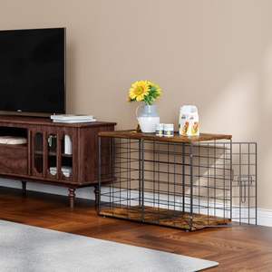 Estante de Almacenamiento para Microondas de Metal de 24 Pulgadas con Doble Nivel y Cierre Seguro, Mesa Auxiliar de Pared para Sala de Estar - Product Image 4