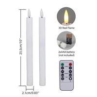 Ensemble de décoration de la maison de 4 bâtons de bougie en plastique réalistes à bord d'onde avec télécommande