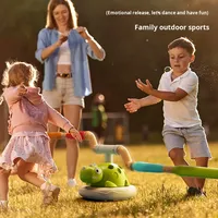 Machine de sport dinosaure trois-en-un, jouet éducatif d'intérieur et d'extérieur, saut à la corde, lancer d'anneaux, jouet sensoriel pour enfants et parents