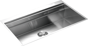 Évier de cuisine double en acier inoxydable SUS304 brossé satiné 820x450mm, à encastrer, avec robinet inclus - Product Image 6
