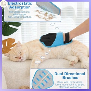 Gant de toilettage pour animaux OEM, surface incurvée violette, pour l'élimination des poils et le massage des chiens - Product Image 5