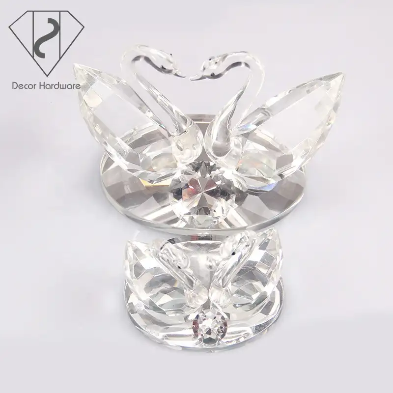 Hermosa de cristal Cisne amor regalo y decoración animal de cristal para favores de la boda recuerdo