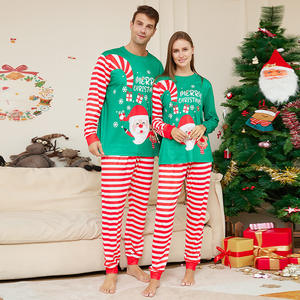 Herren Weihnachten bedruckte Pyjamas Set Langarm Tops und Hosen Damen Nachtwäsche in Übergröße - Product Image 4