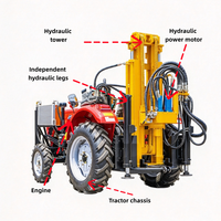 Foreuse pneumatique durable montée sur tracteur pour puits d'eau, profondeur 380 m, machine de forage de puits de haute qualité pour l'exploitation minière