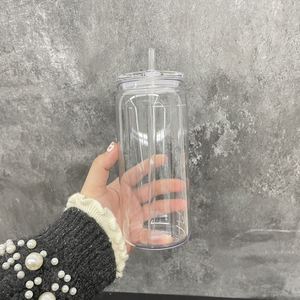 ชุด 10 ชิ้น แก้วน้ำพลาสติกใสทรงกระป๋อง ขนาด 20 ออนซ์ ปลอดสาร BPA ใช้ซ้ำได้ พร้อมฝา PP และหลอด สำหรับงานไวนิล  รับสกรีนโลโก้ตามแบบ - Product Image 4
