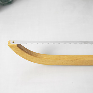 Simple <b>bread</b> cutting tool, wooden baguette cutter, new wooden toast saw with serrated teeth, solid wood slicer. - Product Image 4