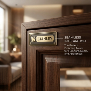 Plaques signalétiques métalliques personnalisées <span class=keywords><strong>pour</strong></span> l'identité de marque, plaques signalétiques avec logo <span class=keywords><strong>pour</strong></span> portes, salles de bain, appareils de <span class=keywords><strong>cuisine</strong></span>, machines et produits ménagers - Product Image 3