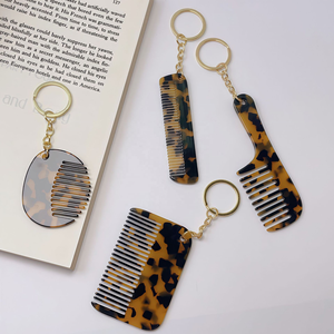 Elegante Juego de Peines para el Cabello de Acrílico Antiestático Estilo Dulce Vintage, con Llavero, para Regalo, Decoración de Cabello a la Moda, para Novias y Uso Doméstico - Product Image 1