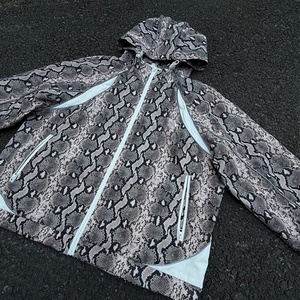 Fashion Custom Design Snake Skin Texture Print High Quality <b>Zip</b> <b>up</b> <b>Jackets</b> Windproof Nylon Outdoor Waterproof Windbreaker <b>Jacket</b> - Product Image 3