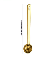 Cuillère à café en acier inoxydable 304 poli miroir à long manche, cuillère doseuse dorée 5 ml pour sucre en poudre, cuillère à soupe – Vente en gros