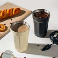 Cangkir Kopi Logo Kustom 420ML Mug Kopi Perjalanan Stainless Steel Terisolasi Anti Bocor Tahan Panas Botol Kopi Dapat Digunakan Kembali