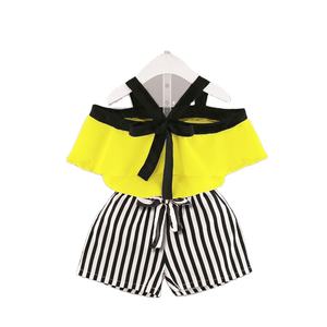 Vêtements pour bébé fille en vente flash, haut sans manches + pantalon à rayures imprimées, jupes, ensembles de vêtements pour filles de 2 pièces, boutique pour enfants - Product Image 2