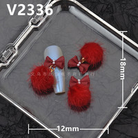 3d acrylique arc clou pompon breloques fourrure pelucheux boule pompon pour ongle