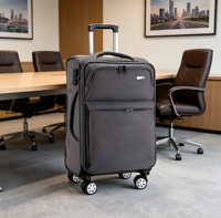 Valise souple à roulettes en tissu robuste, imperméable, pour voyages d'affaires, avec serrure TSA, grande capacité