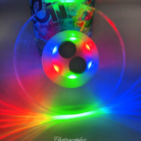 Sous-verre LED Lumineux pour Boissons, Modes de Lumière Colorée et Blanche, Sous-verre LED pour Cadeau de Fête, Mariage, Décoration de Comptoir de Bar