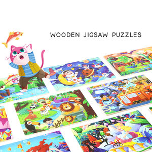 24 pezzi di cartone animato Puzzle temi classici blocco di corrispondenza gioco di apprendimento giocattoli educativi per bambini ragazzi ragazze - Product Image 3