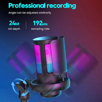 Microphone à condensateur professionnel ME6S - USB, réduction de bruit, éclairage RGB, 192kHz/24bit, léger et portable pour le gaming