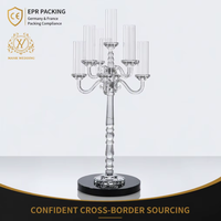 Chandelier européen en verre à 9 branches, coupe-vent, pour centre de table de mariage et décoration de table à domicile
